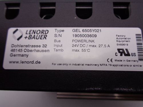 LENORD+BAUER GEL 6505Y021 PROCESS CONTROLLER