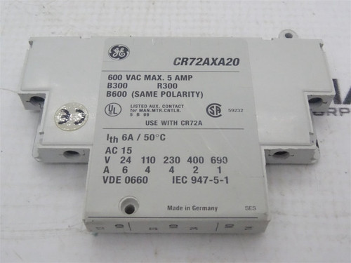 GENERAL ELECTRIC CR72AXA20 CONTACT BLOCK