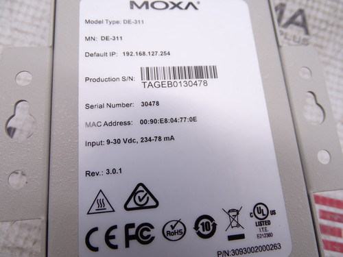 THE MOXA GROUP DE-311/US V3.0.1 ETHERNET SWITCH