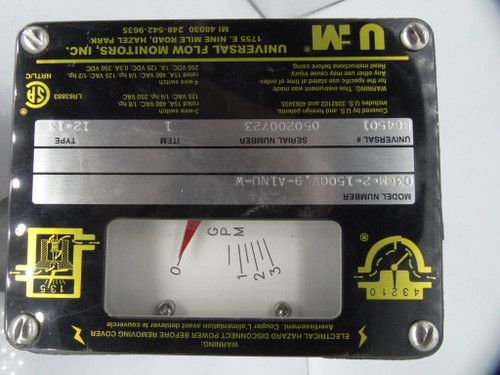 UNIVERSAL FLOW MONITORS INC 03GM-2-1500V.9-A1NU-W FLOW METER UNIVERSAL FLOW MONITORS INC 03GM-2-1500V.9-A1NU-W FLOW METER