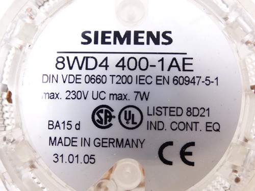 SIEMENS 8WD4400-1AE INDICATOR LIGHT