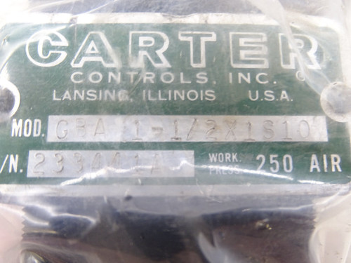 CARTER CONTROLS INC GBA 1-1/2X1 S10 PNEUMATIC CYLINDER