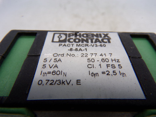 PHOENIX CONTACT PACT-MCR-V3-60-5-5A-1 TRANSFORMER