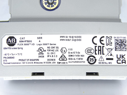 Allen Bradley 5094-RTB3IS Series A Terminal Block