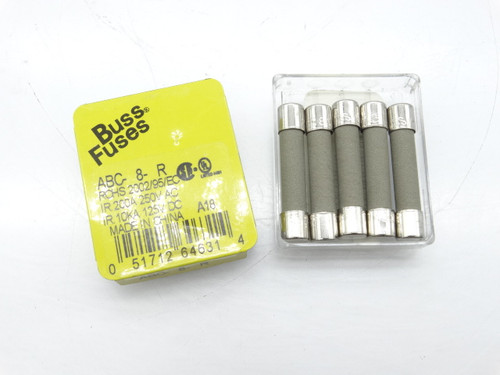 EATON CORPORATION ABC-8-R (SET OF 5) FUSE NEW IN BOX (1229180281 - ) EATON CORPORATION ABC-8-R (SET OF 5) FUSE NEW IN BOX (1229180281 - )