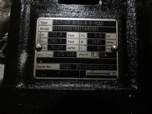 GRUNDFOS CR15-03 A-GJ-A-E-HQQE Pump