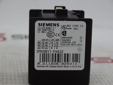 Interruttore Ausiliario Siemens Frontale 3RH2911-1HA22 2NO 2NC Interruttore Ausiliario Siemens Frontale 3RH2911-1HA22 2NO 2NC