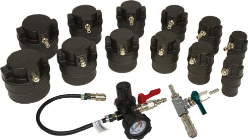 PG378 - 14-PC. HD TURBO AIR SYSTEM TEST KIT W/ SMOKE ADAPTER FOR MOST CARS & LIGHT TRUCKS