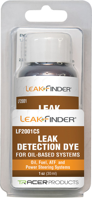 PG378 - OIL-BASED DYE, 1 OZ (30 ML) BOTTLE, FINDS LEAKS IN OIL, FUEL, ATF, & POWER STEERING SYSTEMS (CLAMSHELL PACKAGE)