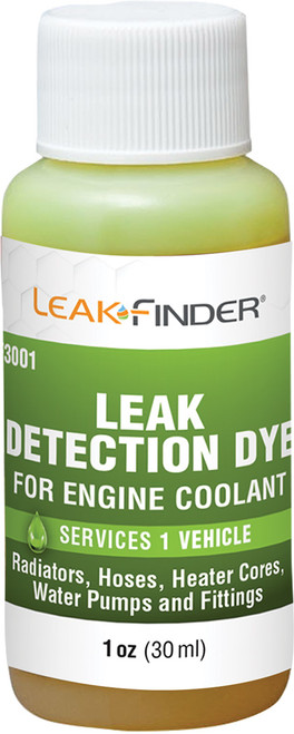 PG372 - COOLANT LEAK DETECTION DYE, 1 OZ (30 ML) BOTTLE (CLAMSHELL PACKAGE)