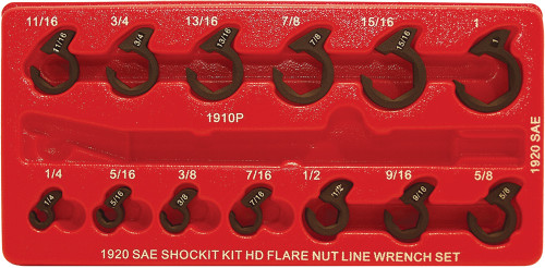 PG157 - 13-PC SAE SHOCKIT CROWS FOOT SET FOR AUTOMOTIVE/HYDRAULIC FITTINGS, 1/4" –  1"