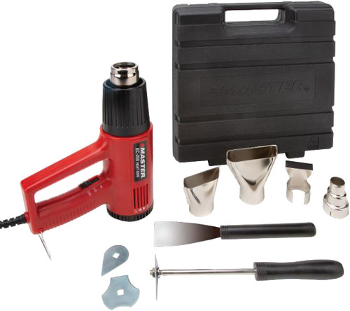 PG309 - KIT DE PISTOLET THERMIQUE À TEMPÉRATURE VARIABLE, 110°-930°F, 4 ACCESSOIRES, GRATTOIR PLAT, POIGNÉE DE GRATTOIR AVEC 3 LAMES, BOÎTIER