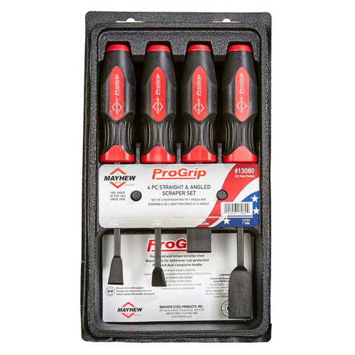 4 PC ProGrip Straight & Angled Scraper Set