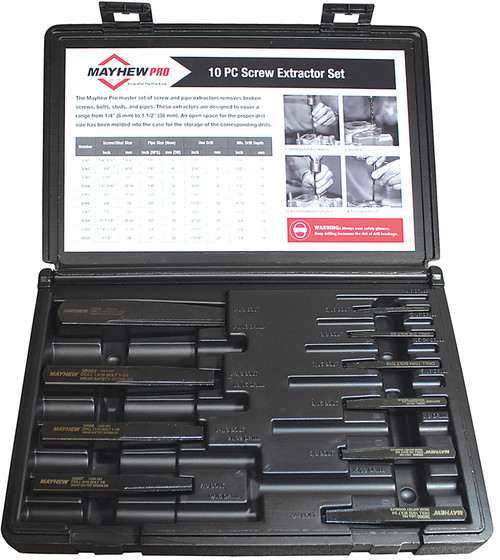 PG121 - 10 PC BOLT EXTRACTOR SET IN CASE (SAE)