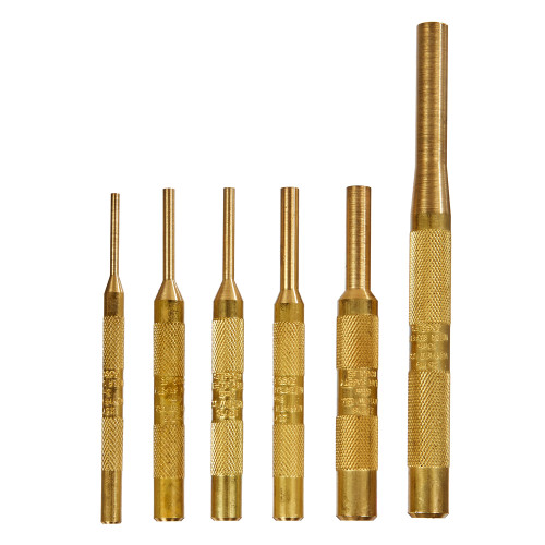6 PC Brass Pin Punch Kit (Metric)