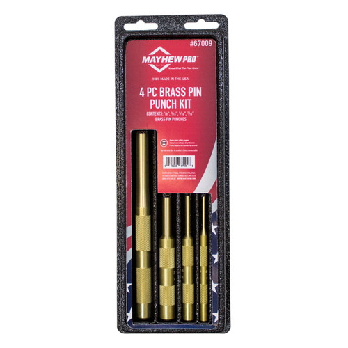 4 PC Brass Pin Punch Set (SAE)