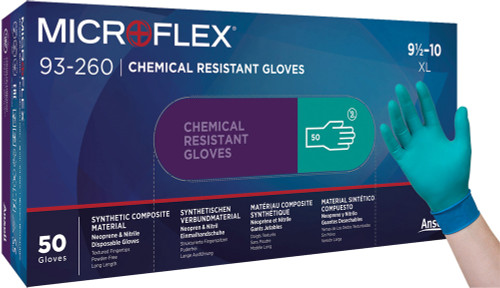 PG297 - MICROFLEX® 93-260, SU, NIT/NEOP CR GRN EXT/BL INT,7.8MIL 12",SZ XL