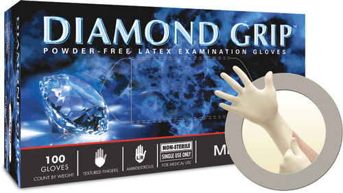 PG264 - POIGNÉE™ DIAMANTÉE MF-300, EXAMEN SU, NAT. LTX,TXT FING,BD. MANCHETTE,NATL CLR,SZ L