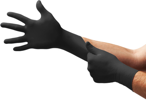 PG300 - ONYX® N64,SU,EXAM,NIT, TXT FING, BD CUFF,PF, BLK,SZ M