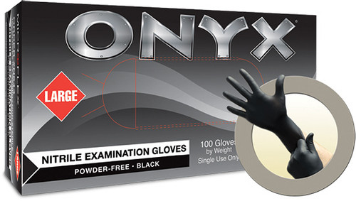 PG297 - ONYX® N64,SU,EXAM,NIT, TXT FING, BD CUFF,PF, BLK,SZ M