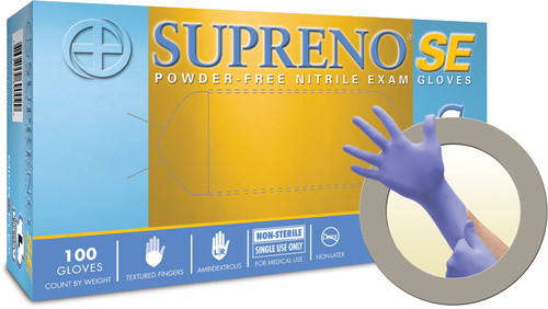 PG300 - SUPRENO® SE SU-690,SU, EXAM NIT,TXT FING, POLYMER CT,BD CUFF, PF,BL,SZ L