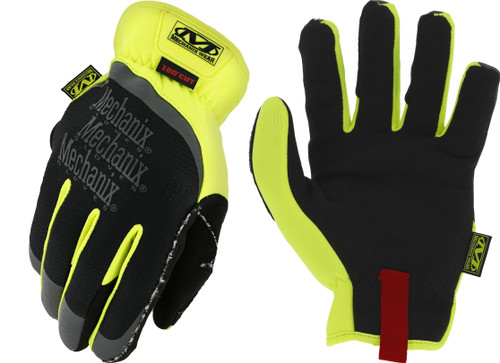 Gants FastFit® E5 (grands, noirs / jaune fluorescent)
