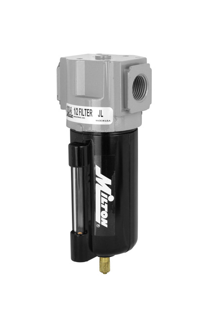 1/2" NPT Micro Filter with Metal Bowl, Site Glass and Overnight Drain