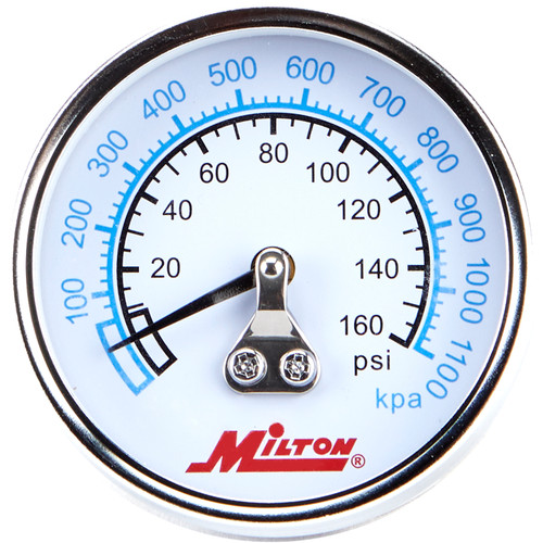 Gage 1/4" NPT, 0-160 PSI - Center Mount