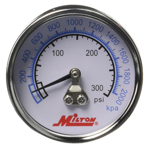Gage 1/4" NPT, 0-300 PSI - Center Mount