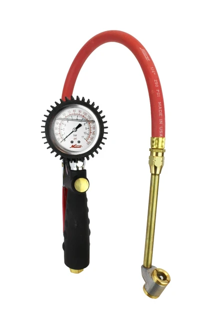 Analog Inflator Gauge with Large Bore Dual Head Chuck