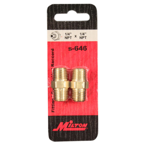 M. Hex Nipple, 1/4" NPT, 2/cd