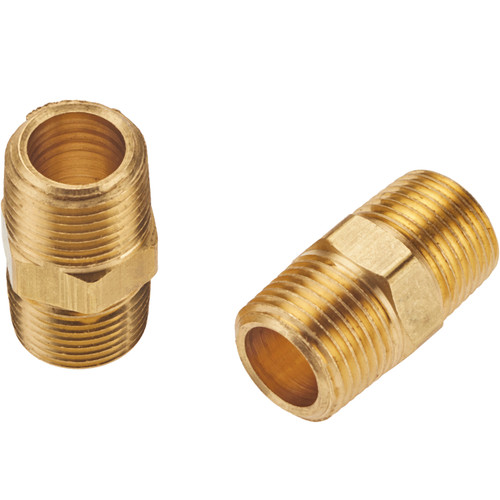 M. Hex Nipple, 3/8" x 3/8" NPT, 2/cd