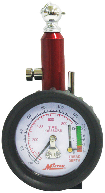 PG346 - JAUGE DE PNEU AVEC JAUGE DE PROFONDEUR DE BANDE DE ROULEMENT 0-120 PSI