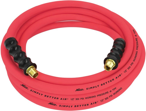 PG106 - 1/2" X 25' ULTRA LIGHTWEIGHT RUBBER AIR HOSE WITH 3/8" NPT ENDS