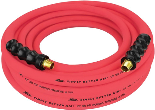 PG97 - 1/2" X 50' ULTRA LIGHTWEIGHT RUBBER AIR HOSE WITH 1/2" NPT ENDS