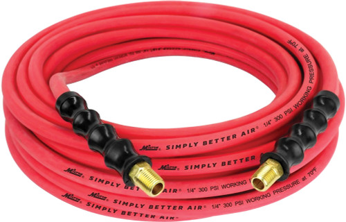 PG106 - TUYAU D’AIR EN CAOUTCHOUC ULTRA LÉGER DE 1/4 » X 50' AVEC EXTRÉMITÉS NV DE 1/4 »