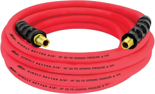 PG97 - 3/8" X 25' ULTRA LIGHTWEIGHT RUBBER AIR HOSE WITH 1/4" NPT ENDS