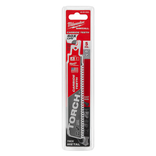 PG98  -  6" SAWZALL® TORCH™ CARBIDE BLADE, 7 TPI, PACK OF 5