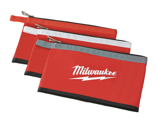 3PK COLORED ZIPPERED POUCHES