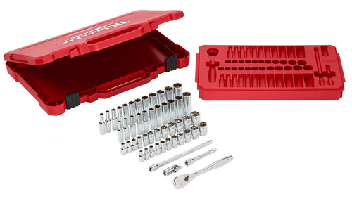 PG132  -  50-PC 1/4" DRIVE RATCHET & SOCKET SET - SAE & METRIC - 5/32" TO 9/16", 5MM TO 15MM
