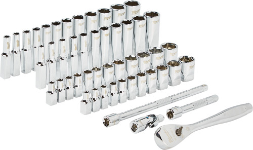 PG137 - 50-PC PRISE 1/4" CLIQUET & JEU DE DOUILLES - SAE & MÉTRIQUE - 5/32 » À 9/16 », 5 MM À 15 MM