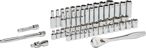 PG146 - 56-PC 3/8" DRIVE RATCHET & SOCKET SET - SAE & METRIC - 1/4" TO 1", 6MM TO 19MM