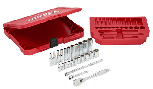 26-PC 1/4" DRIVE RATCHET & SOCKET SET, STANDARD & DEEP, 5/32"-1/2"