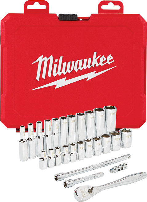 PG130 - 26-PC 1/4" DRIVE RATCHET & SOCKET SET - SAE (STD & DEEP 5/32" - 9/16")