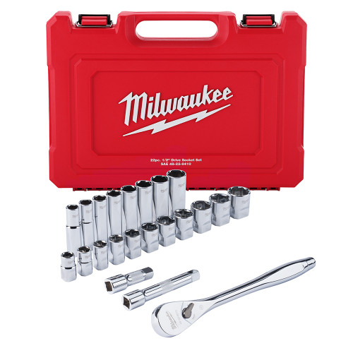 1/2" DRV RATCHET & SOCKET SET - SAE