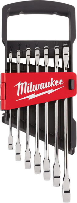 PG159 - ENSEMBLE DE CLÉS COMBINÉES MÉTRIQUES À CLIQUET DE 7 PIÈCES, 8MM-17MM