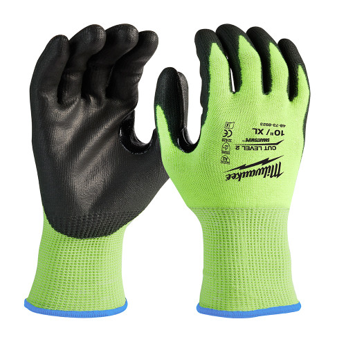 (6) CUT 2 HIGH VIS GLOVES - XL