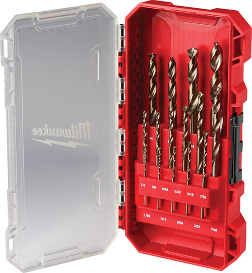 PG112 - 15-PC RED HELIX™ COBALT DRILL BIT SET, 1/16" – 3/8"