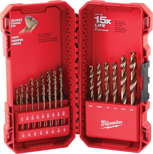 PG126 - 23-PC RED HELIX™ COBALT DRILL BIT SET, 1/16"-1/2"