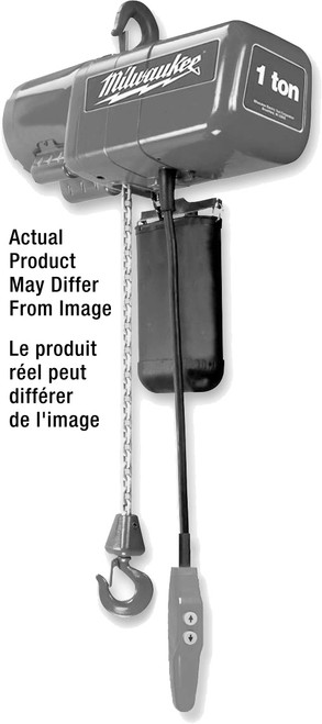 PG234 - PALAN ÉLECTRIQUE À CHAÎNE DE 1 TONNE 15 PIEDS, CHAÎNE SIMPLE, 115/230V, 1 HP, ÉLÉVATEURS 16 PI/MIN